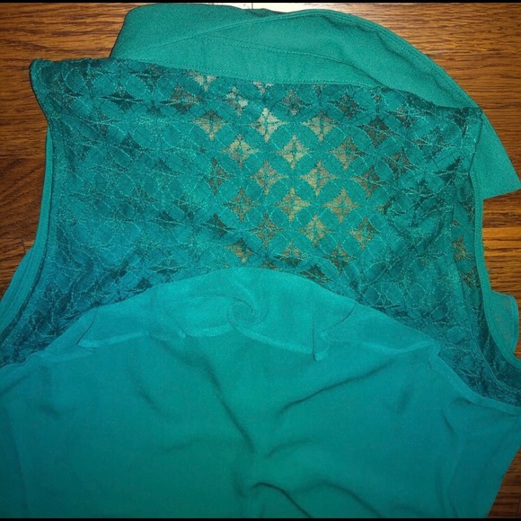 Candies Womens Blouse, Green Large - Picture 3 of 5